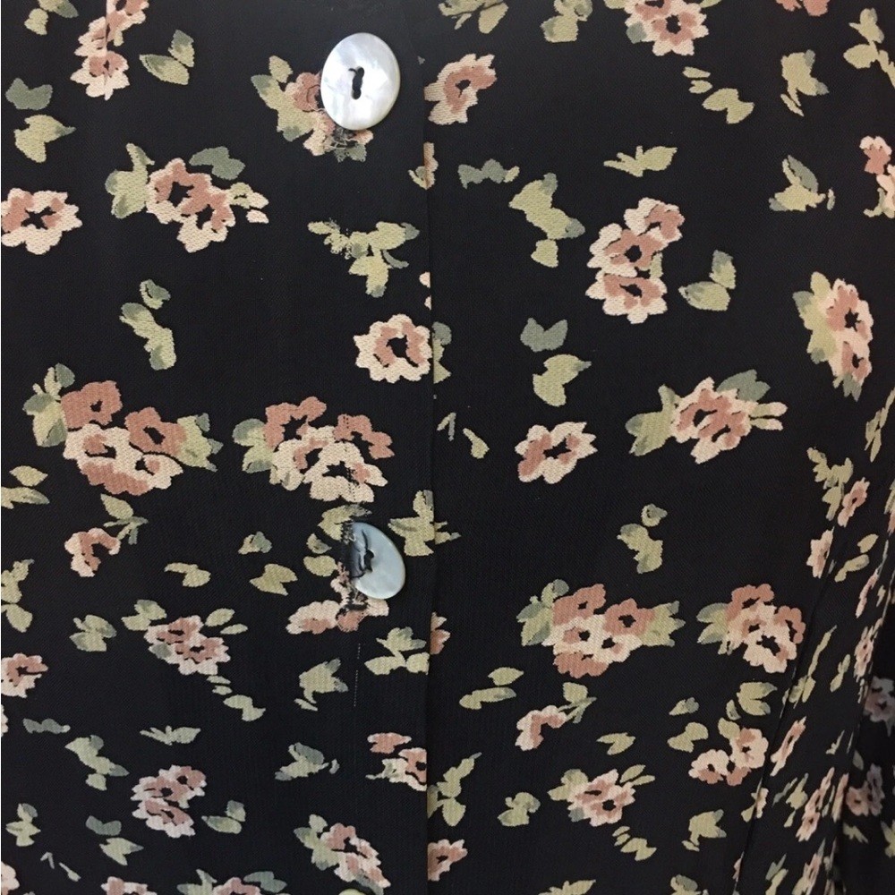 Carole Little 90s maxi dress scoop neck floral print size 10 - Picture 3 of 6
